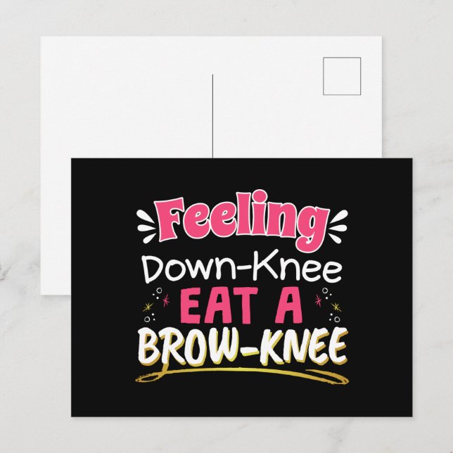 Knee Surgery Positivity Pun - Cute Brownie Vykort (Fram/baksida)
