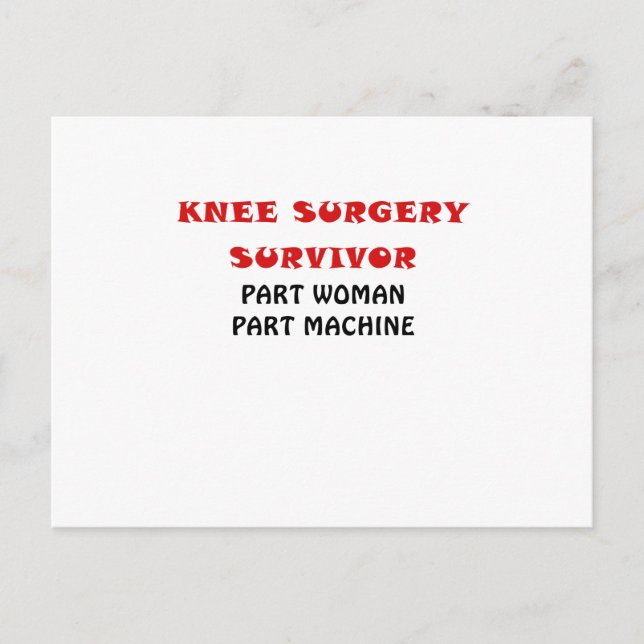 Knee Survivor Part Woman Part Maskin Vykort (Framsida)