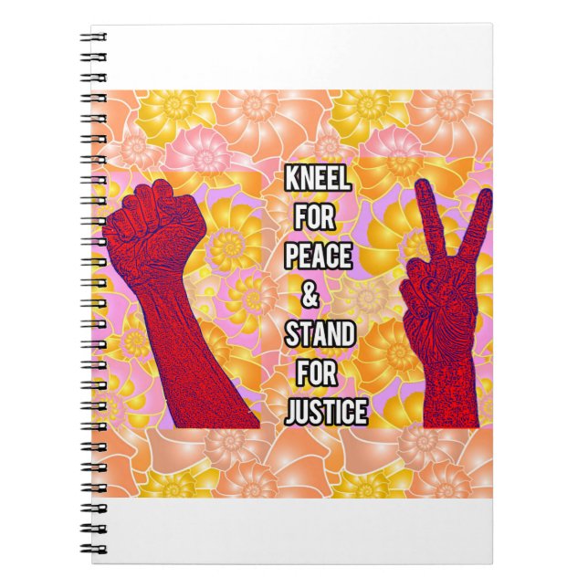 Kneel for Peace and stand for Justice (V2) Anteckningsbok (Framsidan)