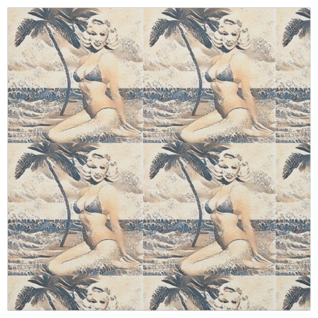 Kneeling Blonde Bikini Model Thunder_Cove Tyg (Provkarta)