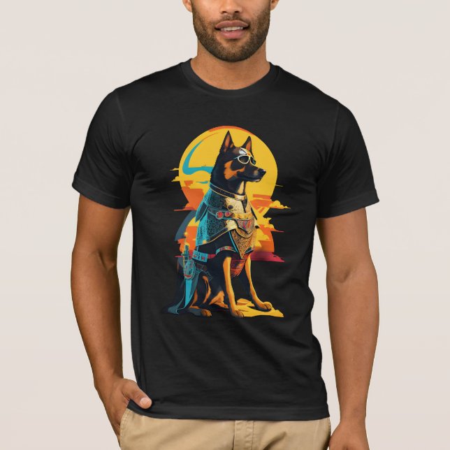 Kneeling Hund Knight T Shirt (Framsida)