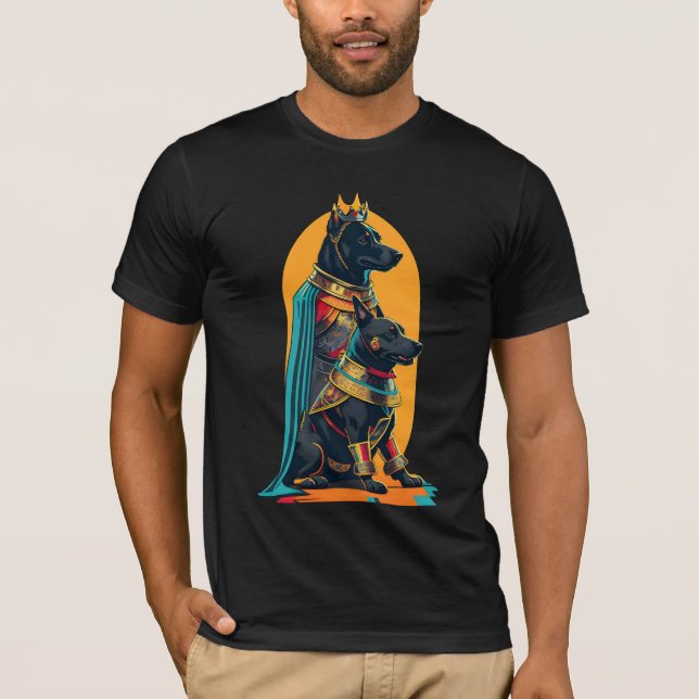 Kneeling Hund Kung Knight T Shirt (Framsida)