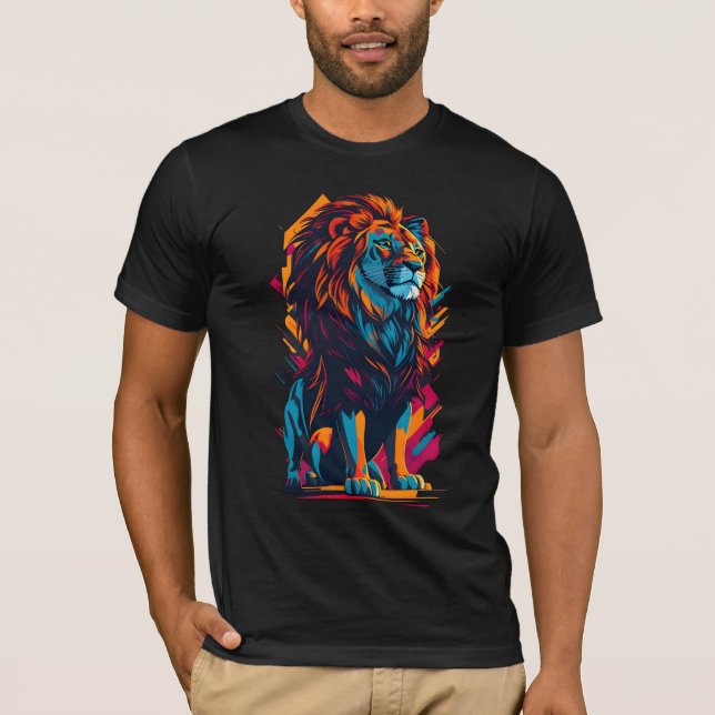 Kneeling Lejonare Kung Knight T Shirt (Framsida)