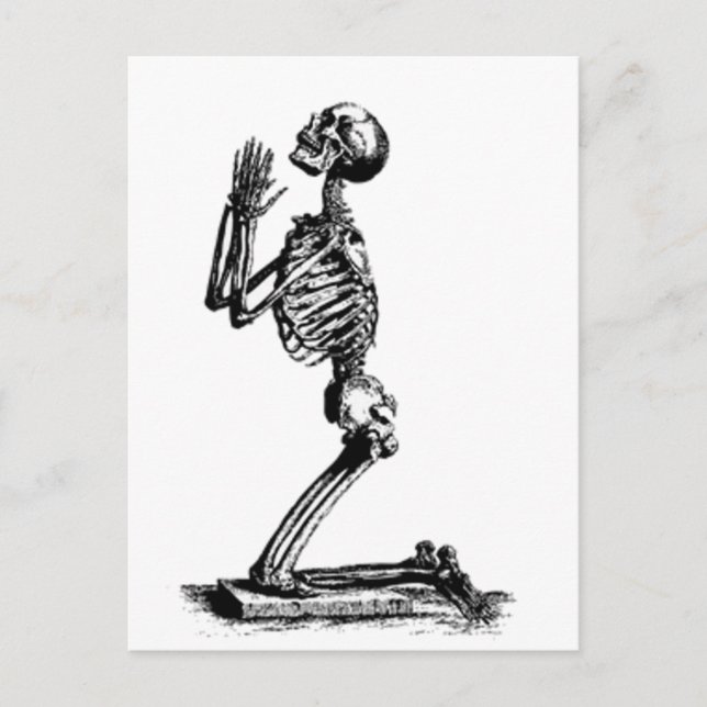 Kneeling Skeleton Vykort (Framsida)