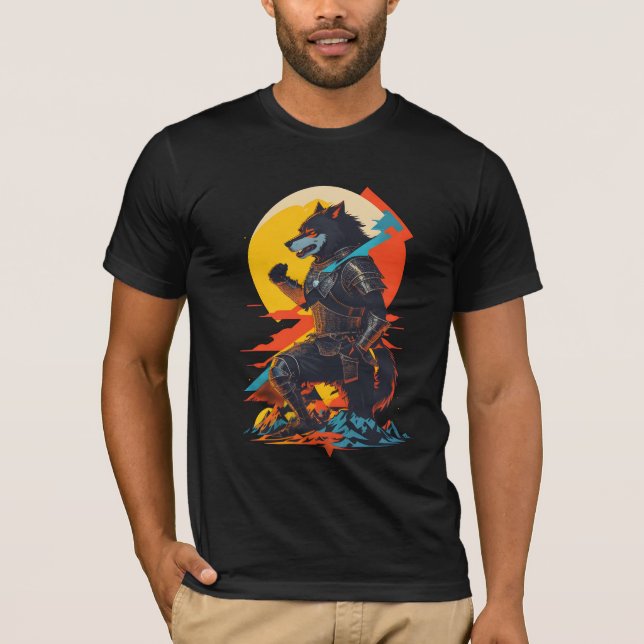 Kneeling Werewolves Knight T Shirt (Framsida)