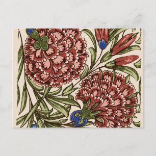 Knejktil Blomma Kakel Antik Rustik De Morgan Konst Vykort