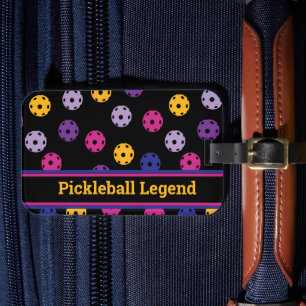 Kneon på svart pickleball, anpassningsbar bagagebricka