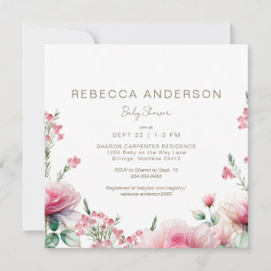 Knep i Bloom Square Baby Shower Inbjudningar