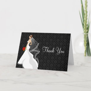 Knepig Ebony Bröllopsfest Tack Kort