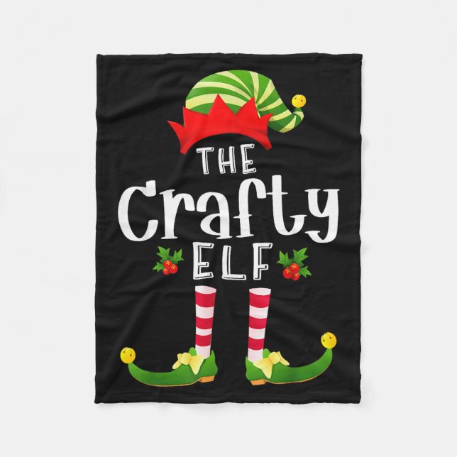 Knepig jul-tomte matchande pyjamas julfest  fleecefilt (Framsidan)