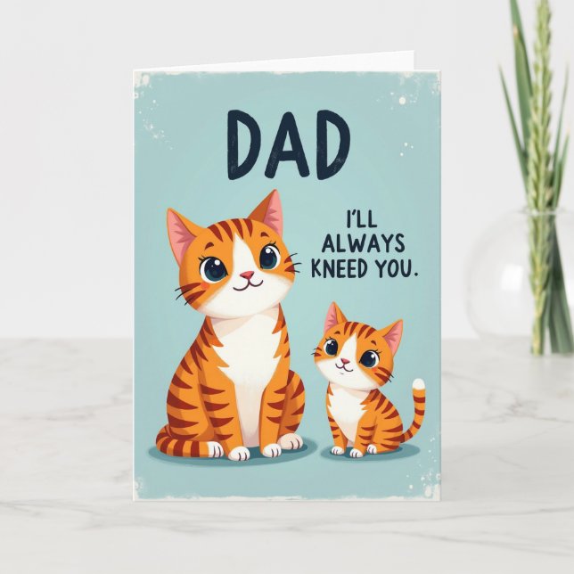 Knetande katt söta fadersdags kort (Framsida)