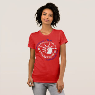 Knickerbocker vit- och blåttlogotyp t shirt
