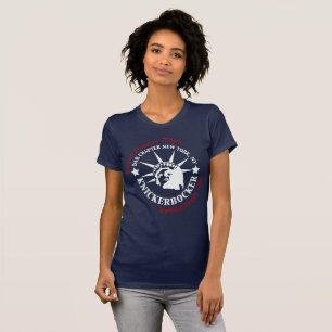 Knickerbocker vit- och blåttlogotyp t-shirt
