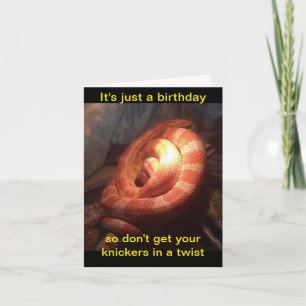Knickers i ett Twist Birthday Snake Greeting Card Kort