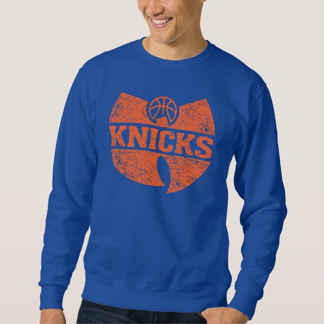 Knicks Wu Tang Blå och Orange  Lång Ärmad Tröja (Framsida)