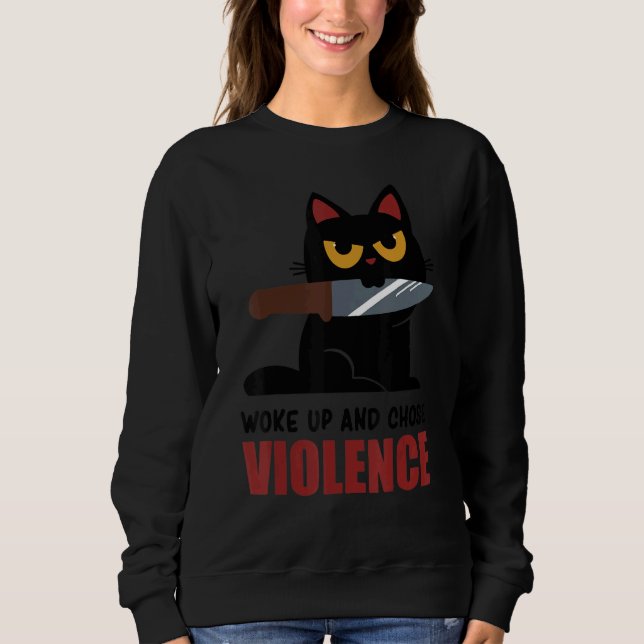 Knife Cat Woke Up And Chose Violence  Tee (Framsida)