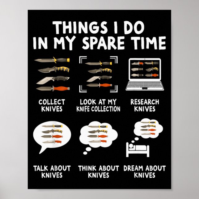 Knife Collector Maker Bladesmith Blacksmith Knives Poster (Framsidan)