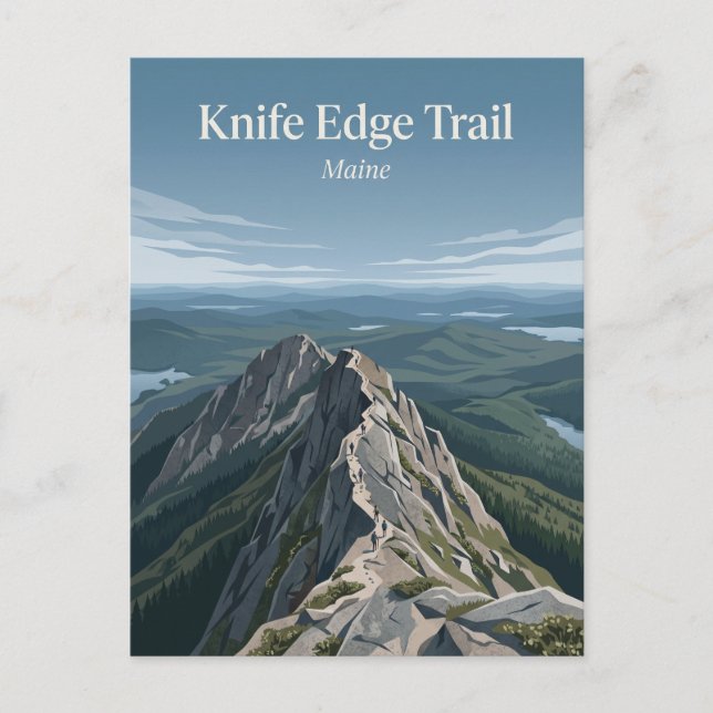 Knife Edge Trail, Katahdin Maine Vykort (Framsida)
