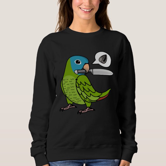 Knife Parrot Wants Seeds I Blue crowned Conure T Shirt (Framsida)