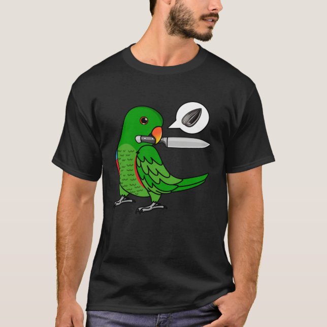 Knife Parrot Wants Seeds I Male Eclectus T Shirt (Framsida)