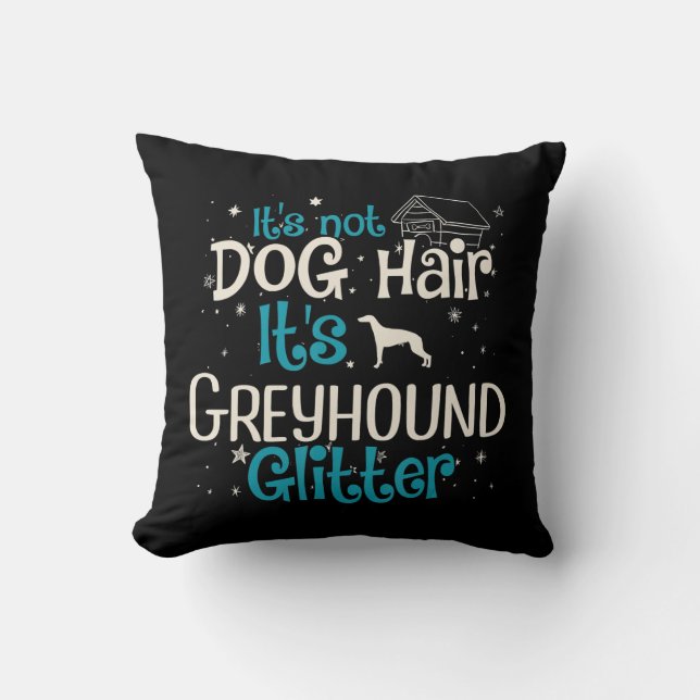 Kniffa| Dess Hund Hair dess Greyhound Glitter Kudde (Framsida)