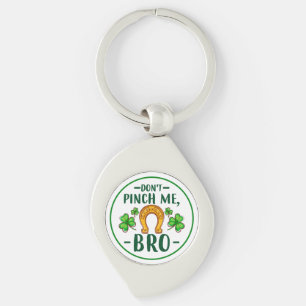 Kniffa Mig Inte Bro St. Patrick's Day Design-61108 Swirl Silverfärgad Nyckelring