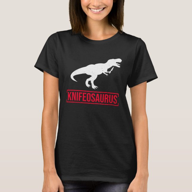 Knifosaurus Knifeaholic Knife Collector Knife Coll T Shirt (Framsida)
