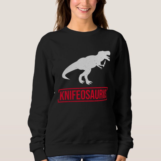 Knifosaurus Knifeaholic Knife Collector Knife Coll T Shirt (Framsida)