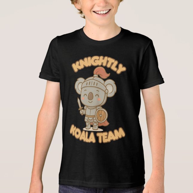 Knighly Koala Team T-Shirt - Cute Kawaii Fantasy (Framsida)