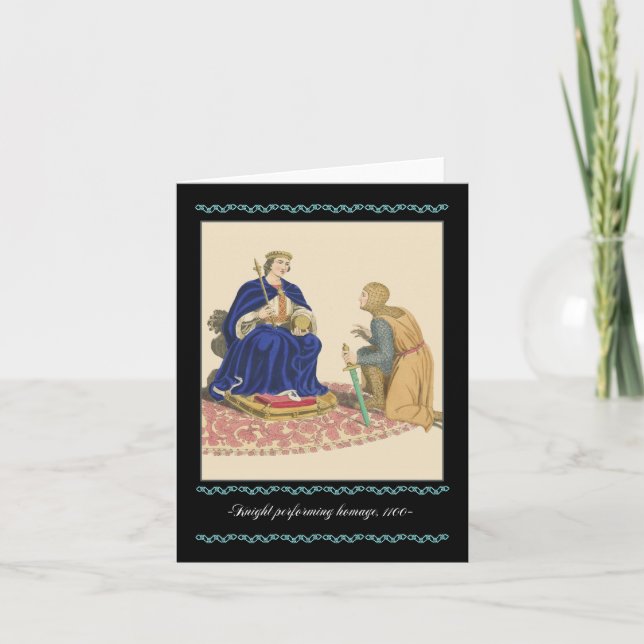 Knight and Armor Medieval Note Card, 1100 knight Kort (Framsida)