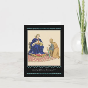 Knight and Armor Medieval Note Card, 1100 knight Kort