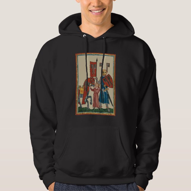 Knight and Squire, 14:e århundradets medeltida kon Hoodie (Framsida)