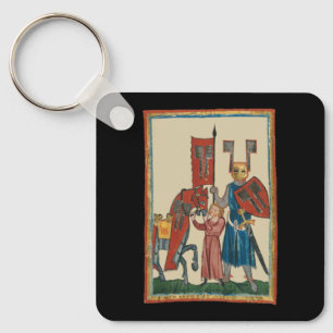 Knight and Squire, 14:e århundradets medeltida kon Nyckelring
