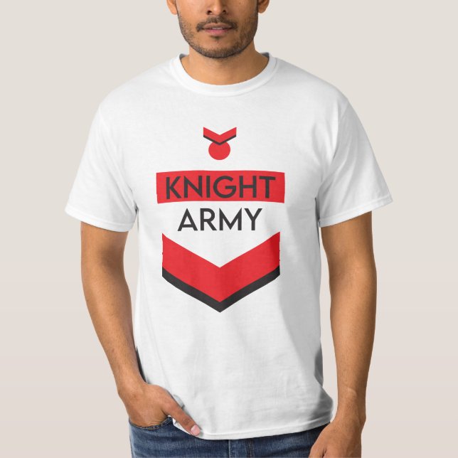 Knight Army, Army Badge inspirerade till djärvt oc T Shirt (Framsida)