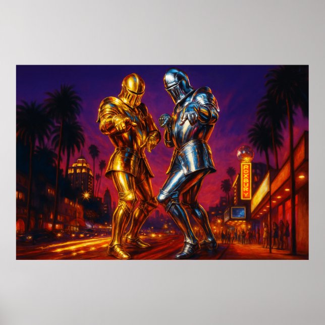 Knight at at Roxbury - Golden and Silver Disco Ar Poster (Framsidan)
