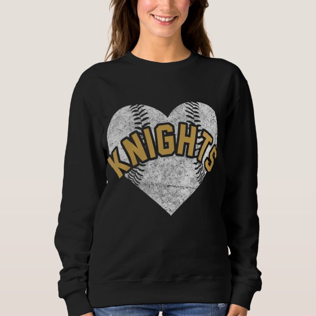 Knight Baseball Softball High School Team Mascot T Shirt (Framsida)