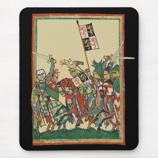 Knight Charging, 14:e århundradets Codex Manesse Musmatta (Framsidan)