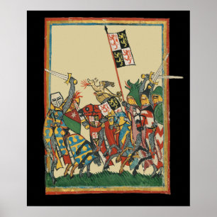 Knight Charging, 14:e århundradets Codex Manesse Poster