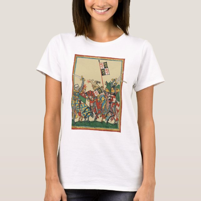 Knight Charging, 14:e århundradets Codex Manesse T Shirt (Framsida)