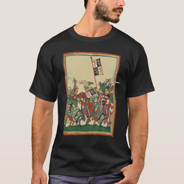Knight Charging, 14:e århundradets Codex Manesse T Shirt (Framsida)