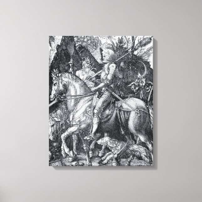 Knight, Death and Djävulen - Albrecht Dürer Canvastryck (Framsida)