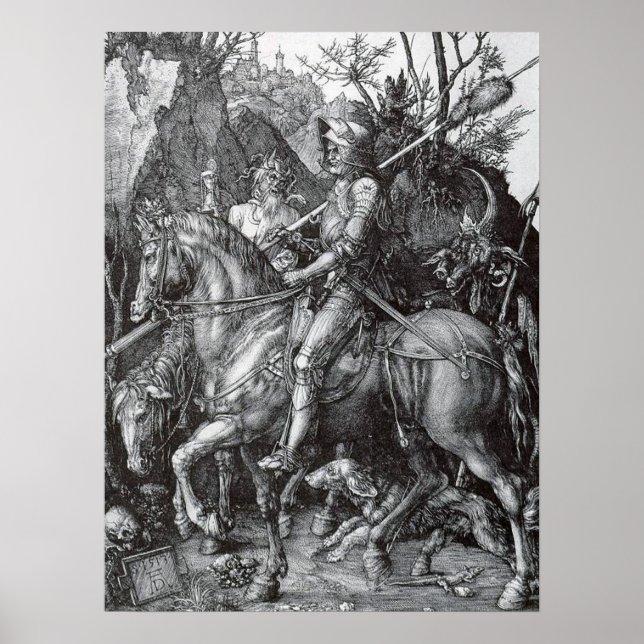 Knight, Death and Djävulen - Albrecht Durer Poster (Framsidan)