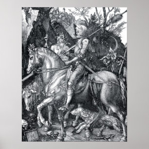 Knight, Death and Djävulen - Albrecht Dürer Poster