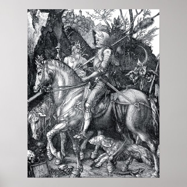 Knight, Death and Djävulen - Albrecht Dürer Poster (Framsidan)