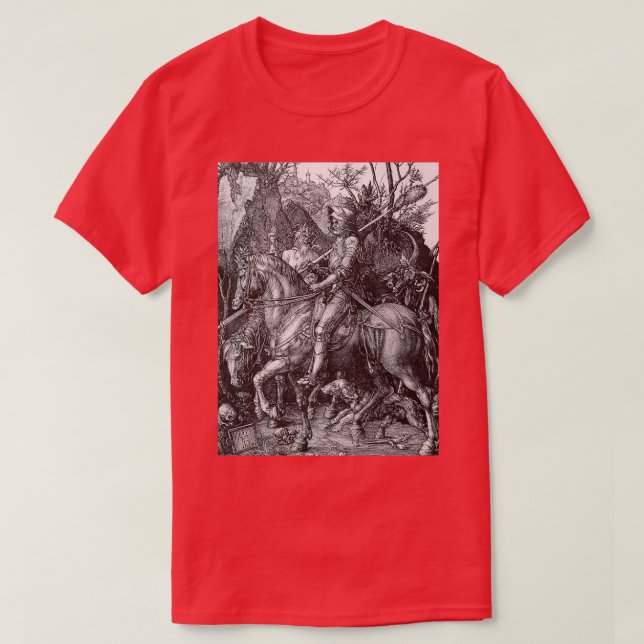 Knight Death and the Devil Albrecht Durer c1513 T Shirt (Design framsida)