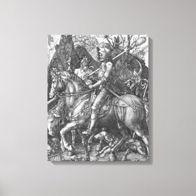 Knight, Death and the Djävulen, 1513 (engrave) Canvastryck (Framsida)