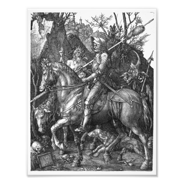 Knight Death Djävulen Albrecht Durer engrave art p Fototryck (Framsidan)