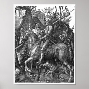 Knight Death Djävulen Albrecht Durer engrave art p Poster