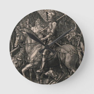 Knight Death och Djävulen Albrecht Durer Rund Klocka