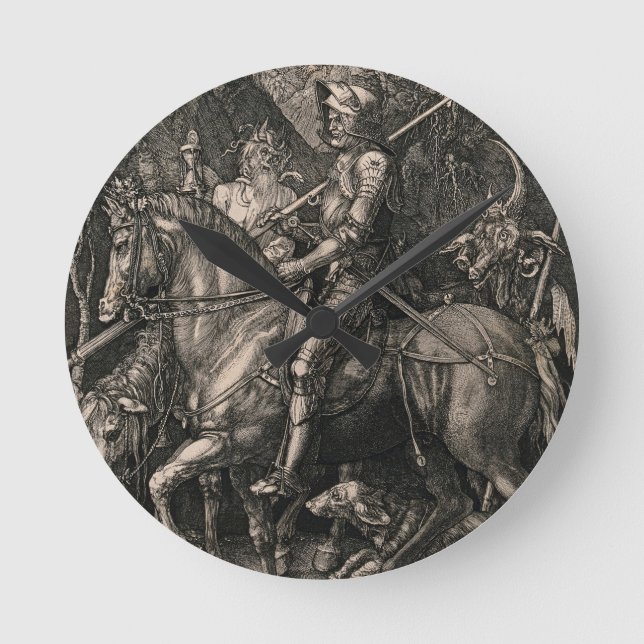Knight Death och Djävulen Albrecht Durer Rund Klocka (Framsida)